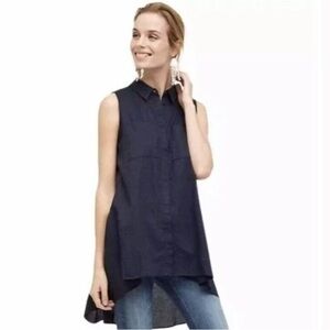 Anthropologie HD in Paris Sleeveless Button Down Shirt